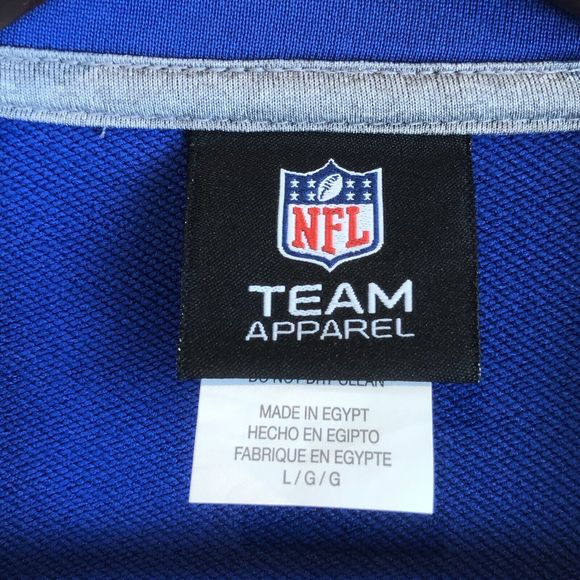 New York Giants‎ NFL NFC Football East Blue Full Zip Track Jacket Pockets Large - Picture 3 of 7
